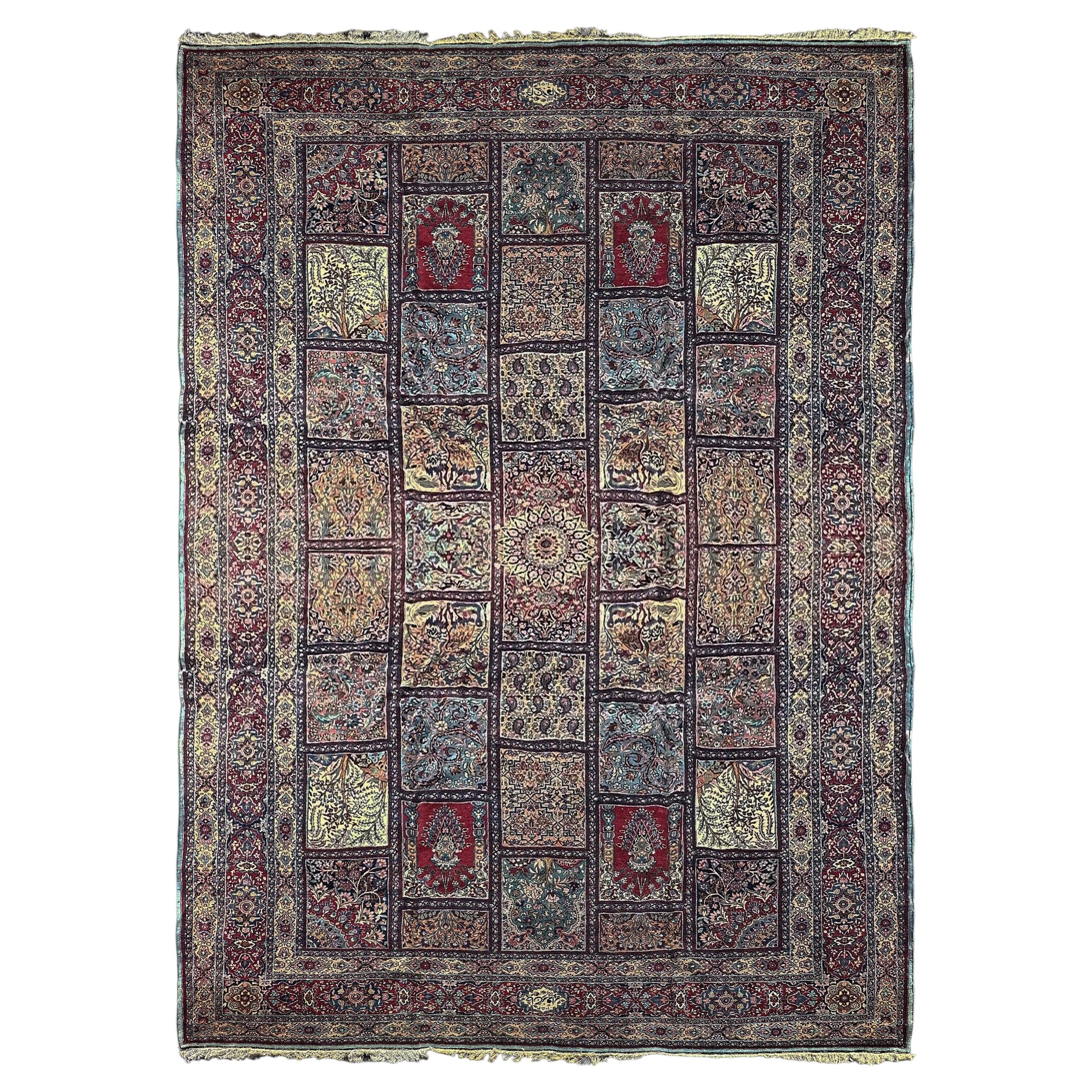 12x19 Antique Turkish Oushask Rug Fine Garden Hereke Carpet 366cm x 561cm C.1890