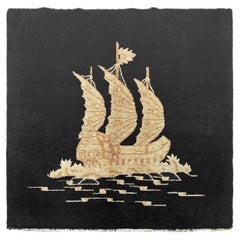 4x4 Antique Art Deco Chinese Rug Rare Ship Tapestry 107cm x 112cm Circa 1930