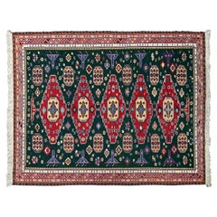 7x10 Vintage Caucasian Soumak Rug Flat Woven Wool Foundation Tapestry 206x305cm