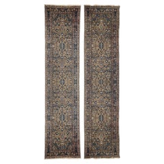 Pair of Rare Antique Fine Camel Hair Runners 3.5x13 Each Caucasian Rugs
