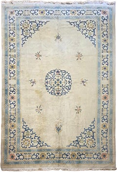 11x17 Antique Chinese Peking Rug Fine Weave Art Deco 335cm x 526cm C.1920