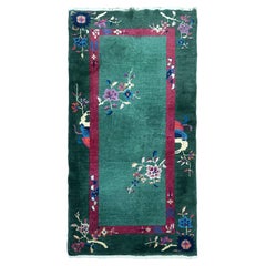 3X6 Antique Art Deco Chinese Rug Walter Nichols Tapestry 92cm x 178cm C.1920