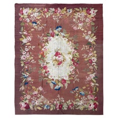 7x8 Exceptional Antique French Aubusson Rug Napolian III 203cm x 244cm C.1870