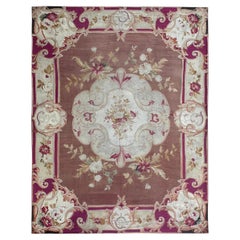 9X12 Exceptional Antique French Aubusson Rug Napolian III 285cm x 358cm c. 1870