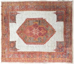 10x11 Oushak turco antico, angora, avorio chiaro, 295 cm x 328 cm, 1880 circa
