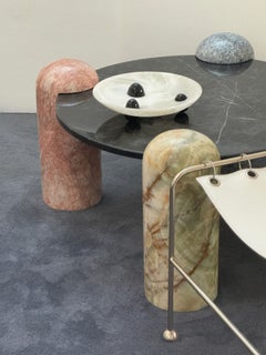 Play Time Table by Panorammma, Hand-Carved Stone & Onyx, 70cm Diameter