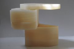 White Moth Nightstand / Side Table by Panorammma, White Onyx, Mexico
