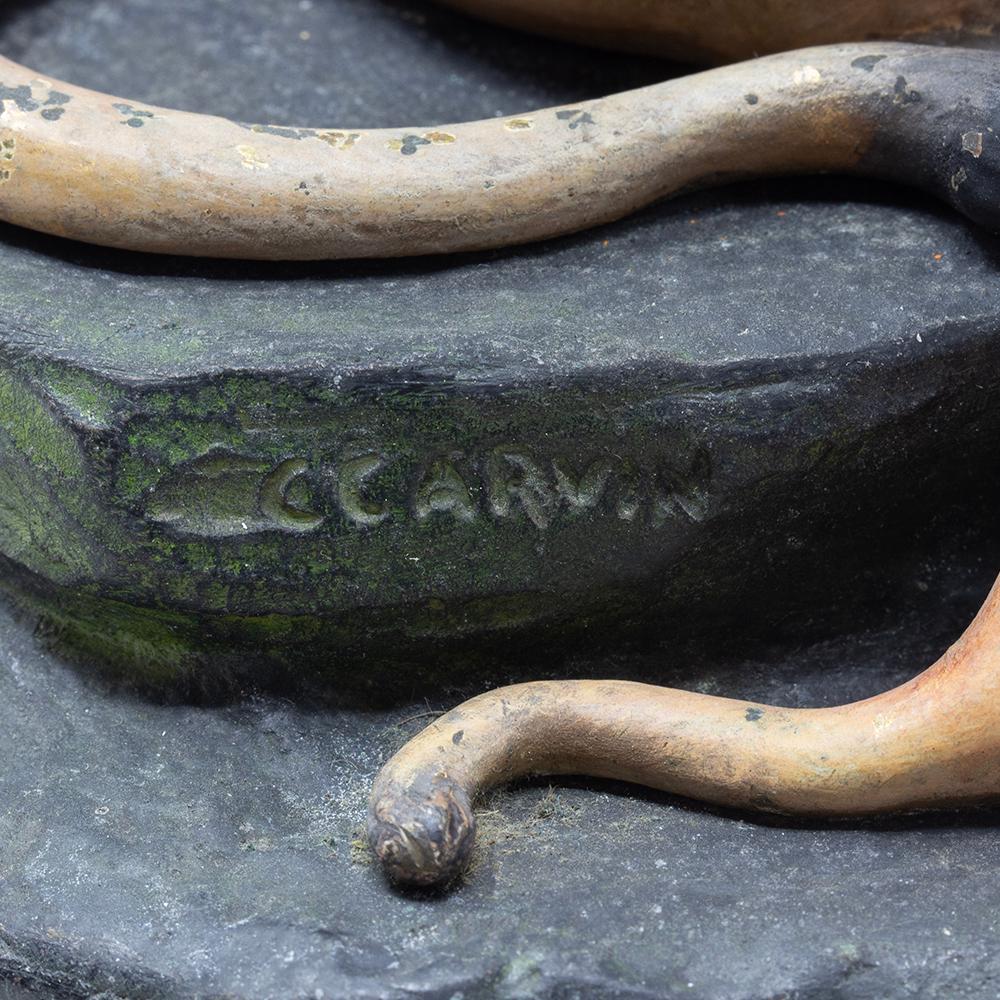Lámpara de sobremesa Art Déco francesa de bronce pintado en frío Orgullo de león de Louis-Albert Carvin en venta 2