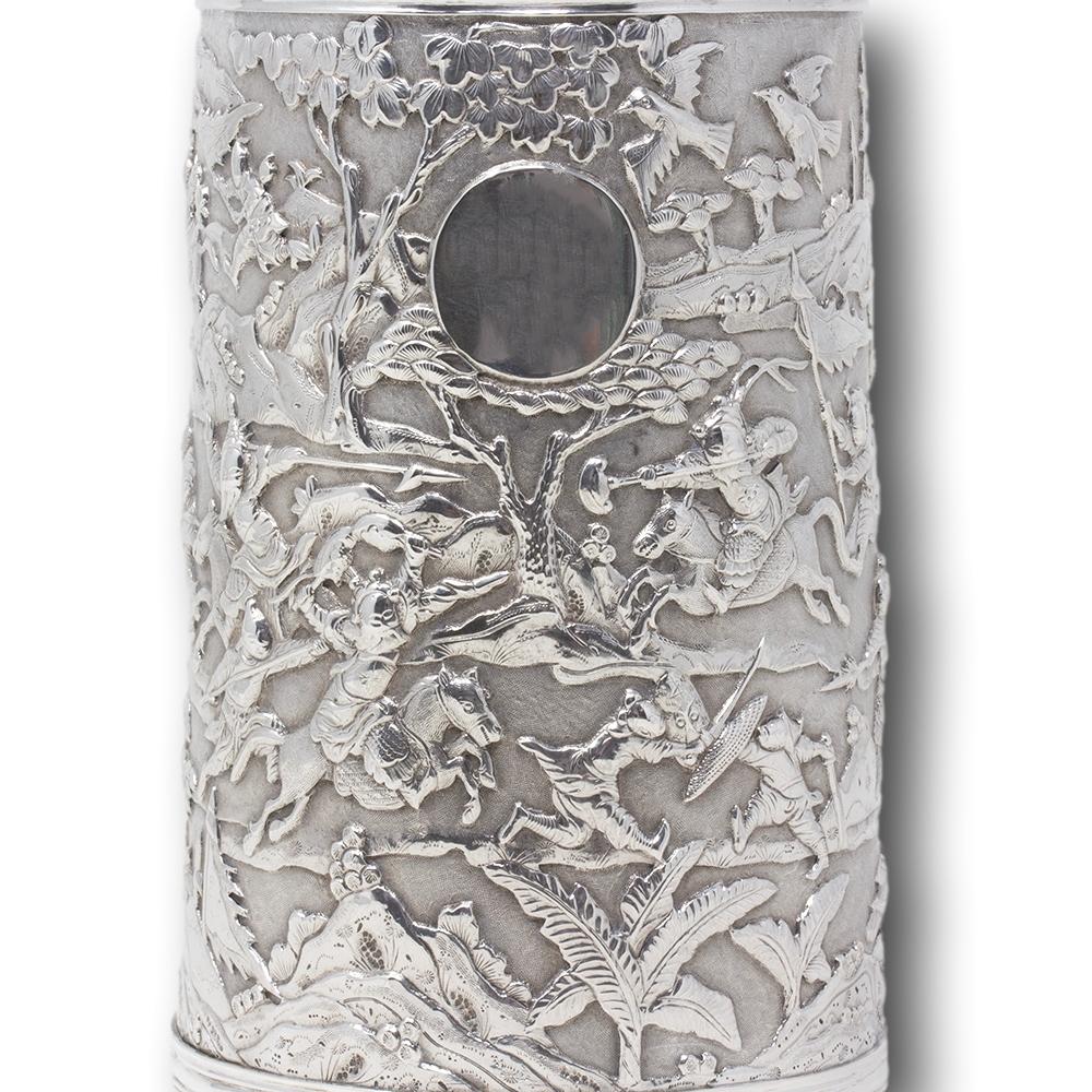 Ancienne chope en argent de l'époque des Qing en vente 5