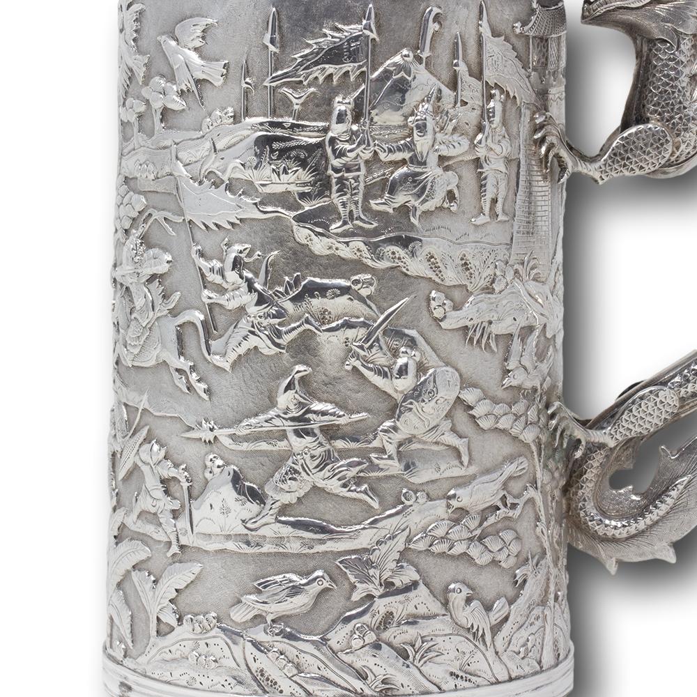 Ancienne chope en argent de l'époque des Qing en vente 6