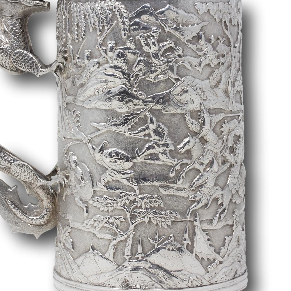 Ancienne chope en argent de l'époque des Qing en vente 4