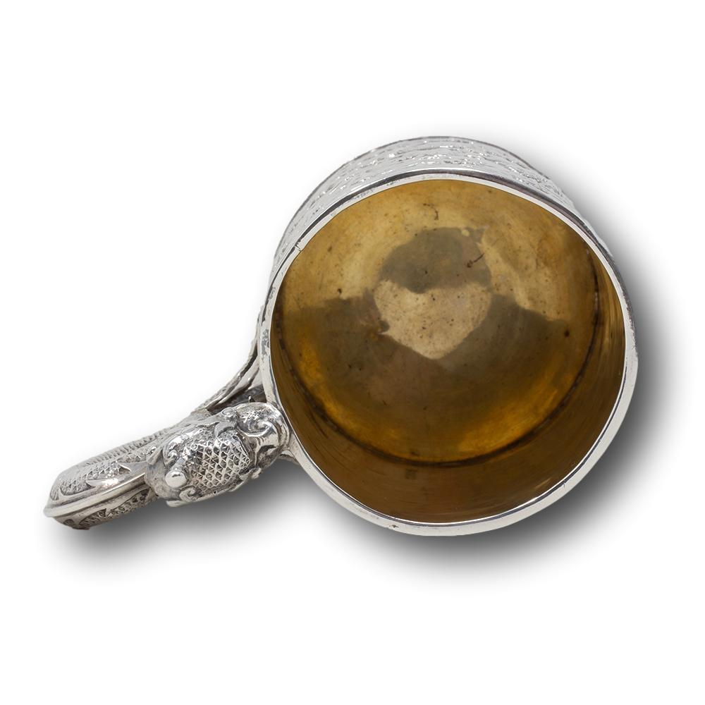 Ancienne chope en argent de l'époque des Qing en vente 10