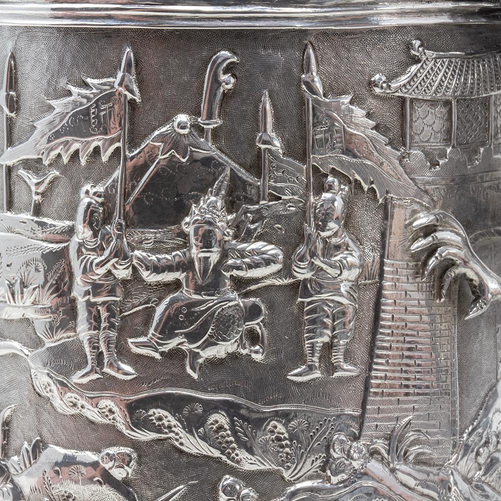 Ancienne chope en argent de l'époque des Qing en vente 8