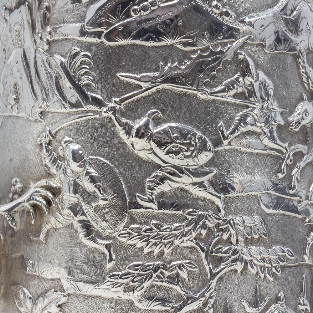 Ancienne chope en argent de l'époque des Qing en vente 9