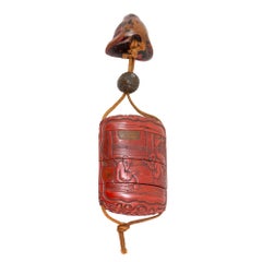 Japanese Tsuishu Lacquer Inro by Zonsei
