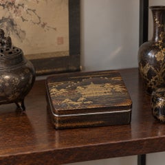 Antique Japanese Meiji Period Maki-e Lacquer Kinkaku-ji Box by Zohiko