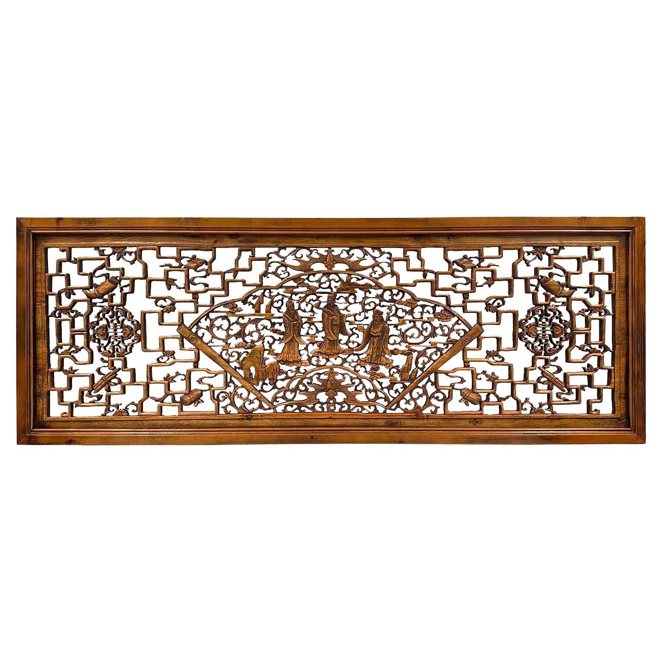 Mitte des 20. Jahrhunderts chinesische offen geschnitzte Holztafel/Wandkunst