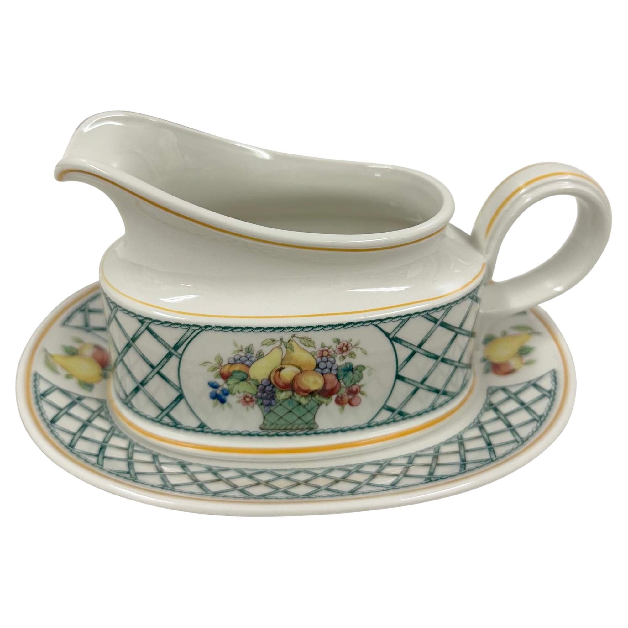 Vintage-Set aus einer Soßenschale „Basket“ von Villeroy & Boch und einem passenden Unterteller