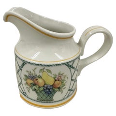 Vintage-Porzellan-Milchkännchen von Villeroy & Boch mit Korbmuster, cremefarben