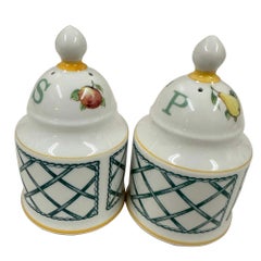 Vintage Villeroy & Boch "Basket" pattern salt and pepper shaker set.