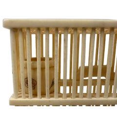 Mid-20th Century Chinese Bone Carved Cricket Cage.