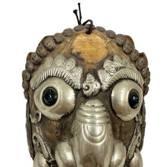 Early 20th Century Tibetan Buddhist Kapala turtle shell ritual mask