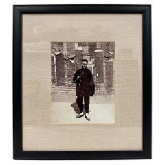 Gerahmtes Vintage-Schwarz-Weiß-Foto eines chinesischen Professors