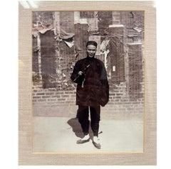 Gerahmtes Vintage-Schwarz-Weiß-Foto eines chinesischen Professors