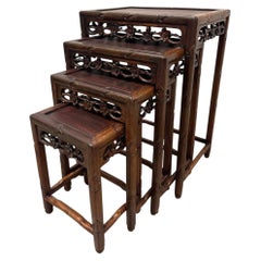 Early 20th Century Antique Chinese nest of four nesting tables, Hand-crafted