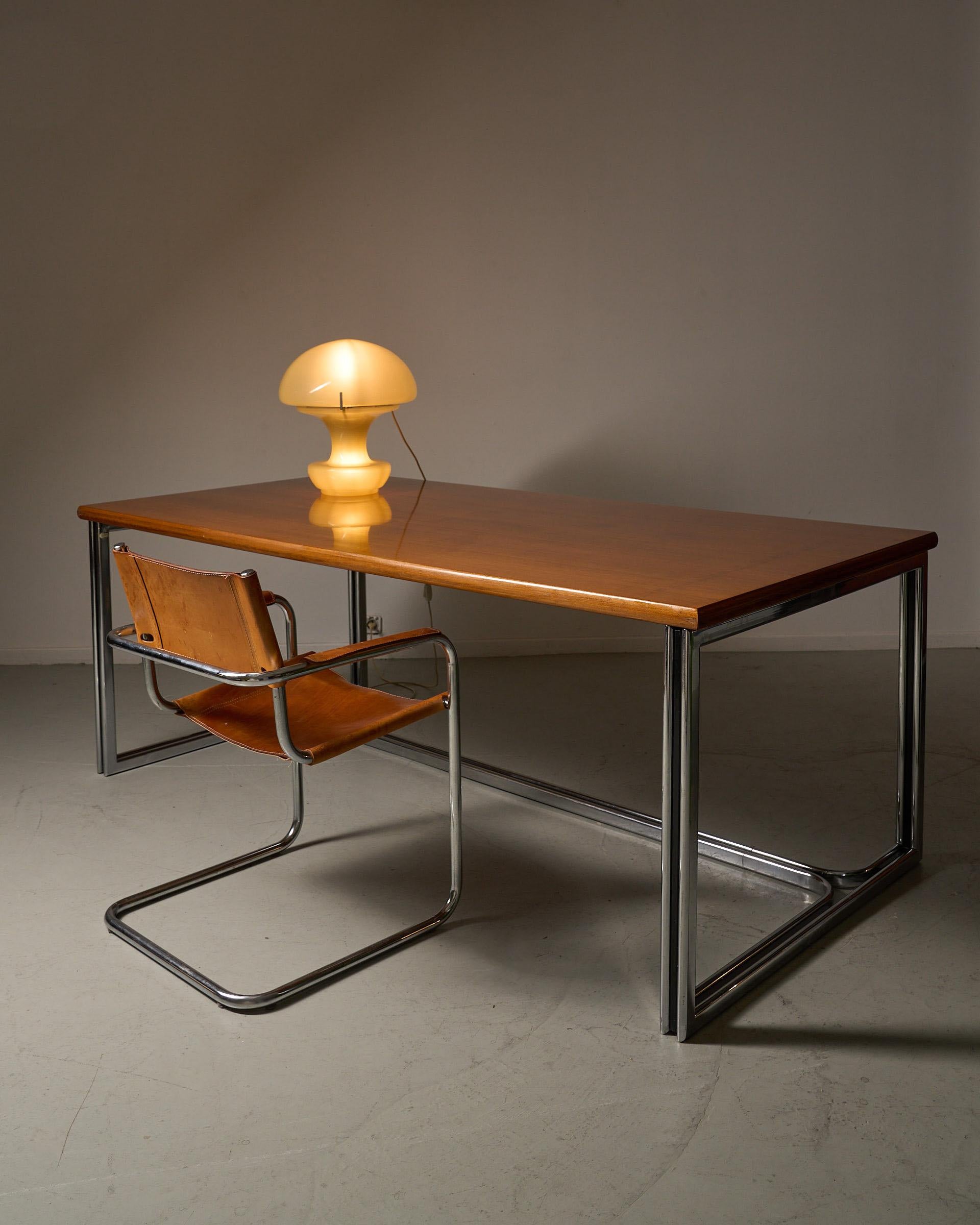 Metal Large desk by Gastone Rinaldi for Thema Italy For Sale