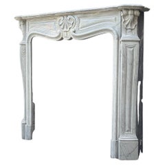 Louis XV style fireplace in turquoise blue marble, circa 1880