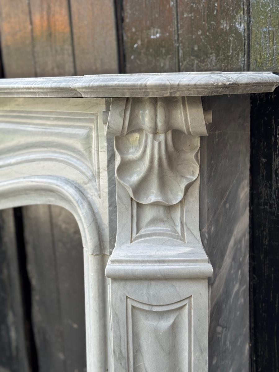 Louis XV style fireplace in turquoise blue marble, circa 1880 For Sale 2