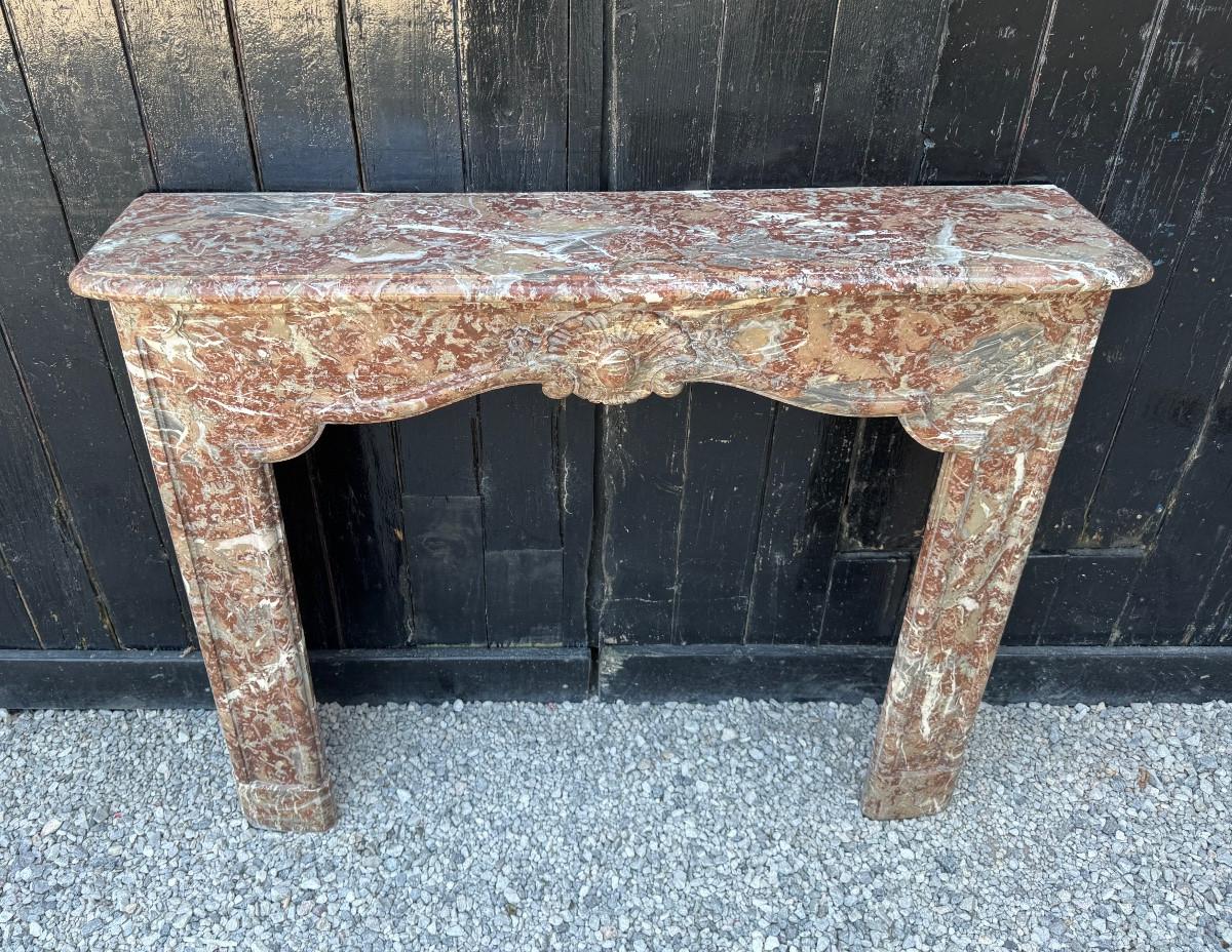 Louis Philippe Regency-style fireplace in Rance marble, 19th century For Sale