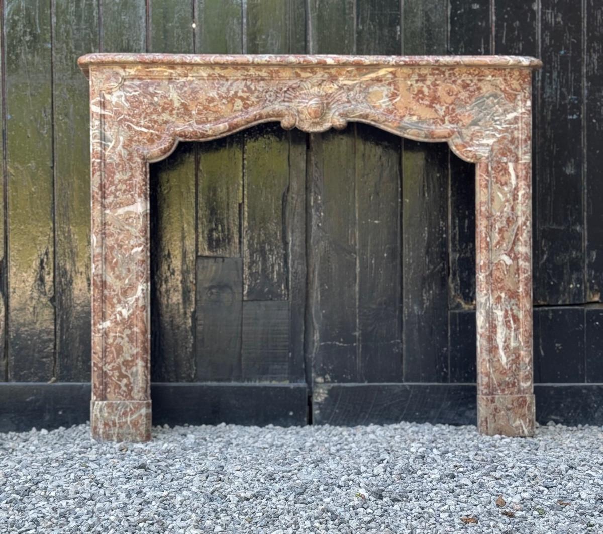 French Regency-style fireplace in Rance marble, 19th century For Sale