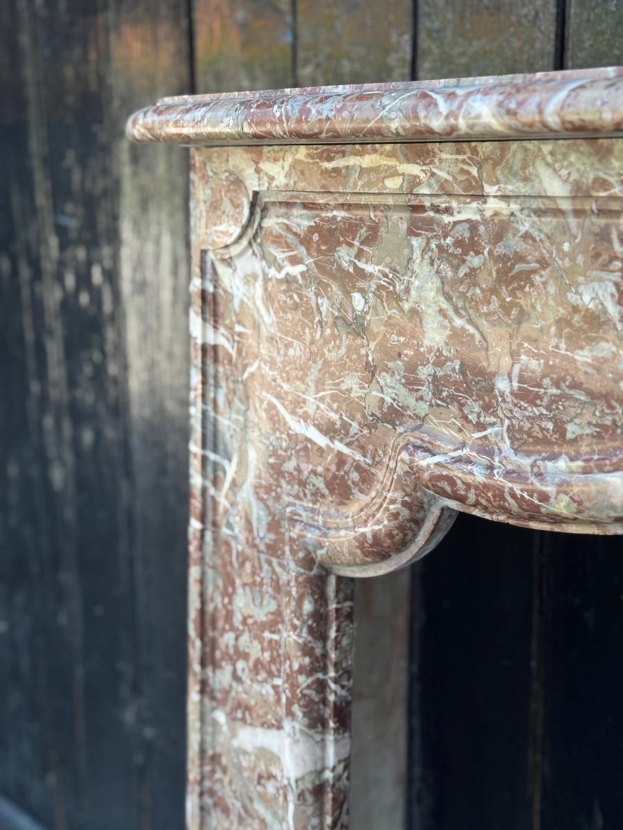 Regency-style fireplace in Rance marble, 19th century For Sale 1
