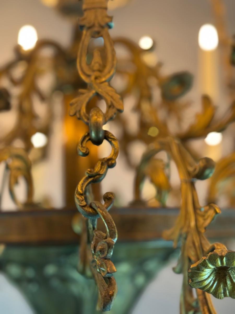 Large bronze chandelier, 36 light points, new wiring, circa 1880 For Sale 2