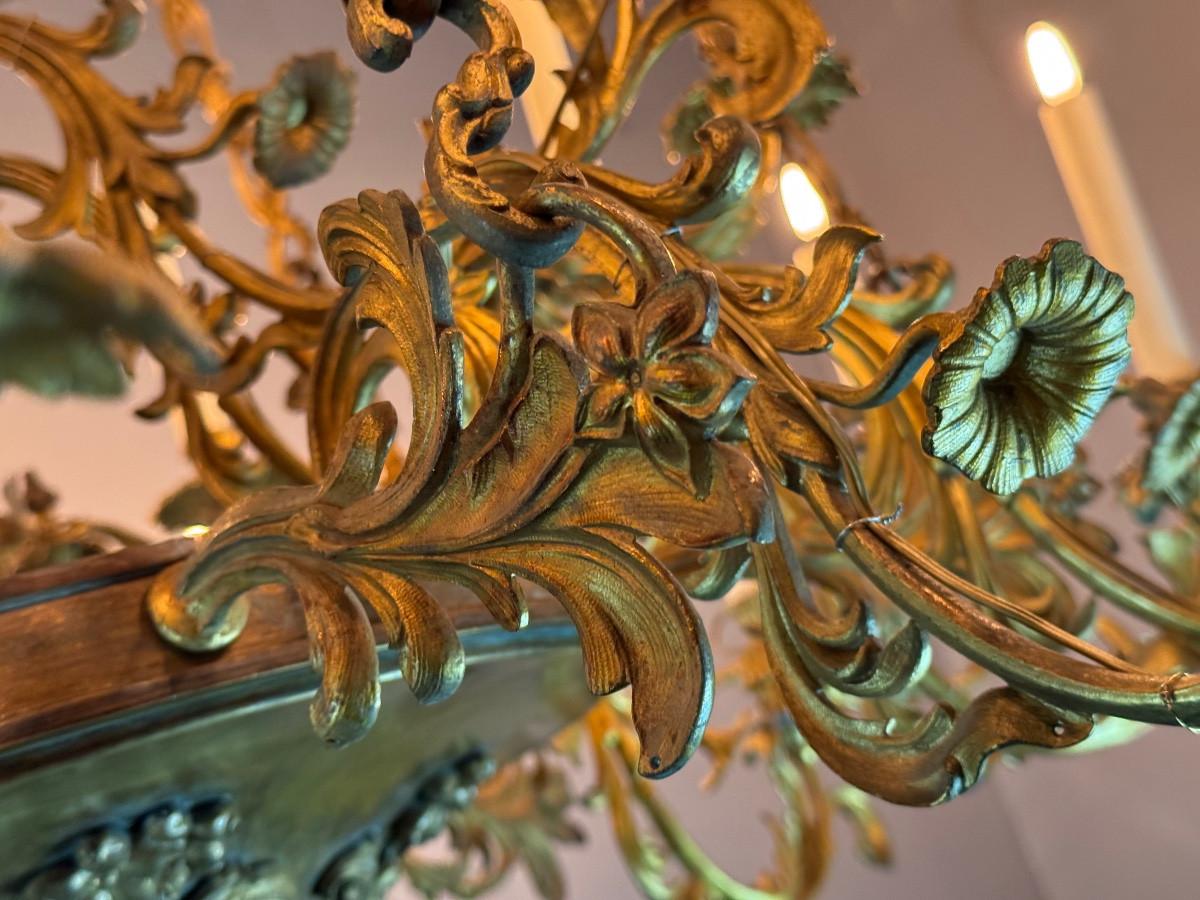 Large bronze chandelier, 36 light points, new wiring, circa 1880 For Sale 3