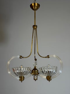 Venetian chandelier made of Murano glass and brass, around 1950