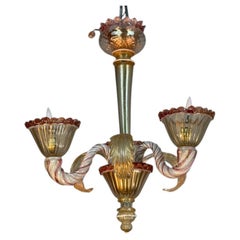 Small Venetian chandelier in Murano glass around 1940