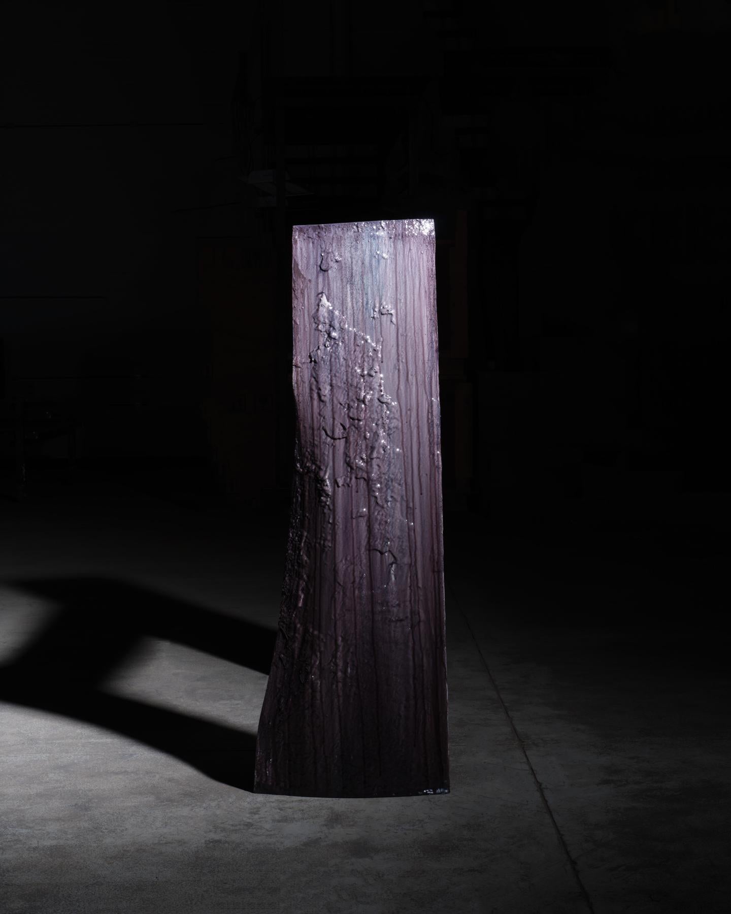 Steel Contemporary one of a kind Ash Violet Console For Sale