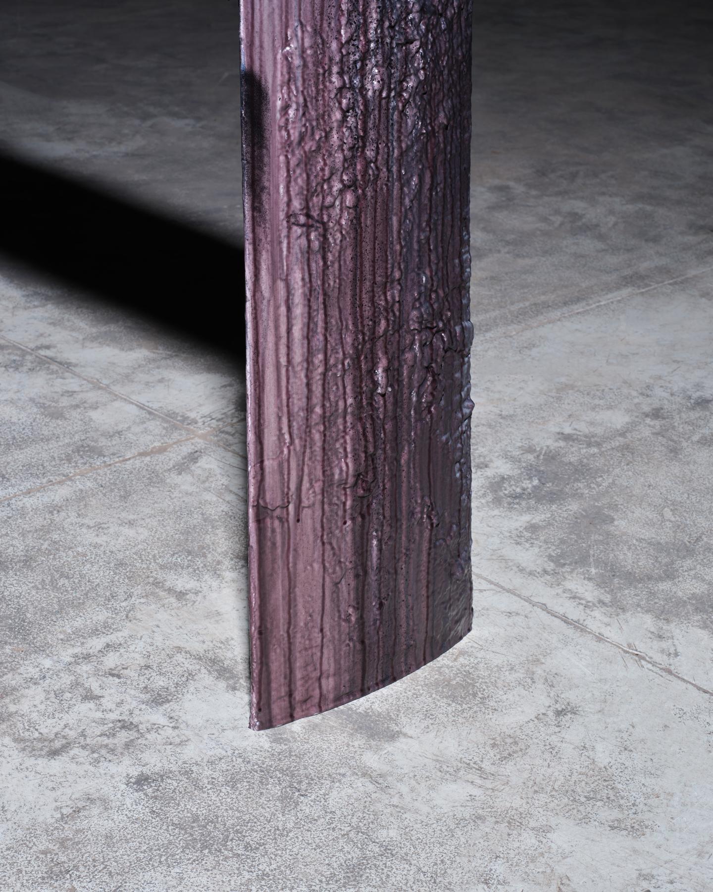 Hand-Crafted Contemporary one of a kind Ash Violet Console For Sale