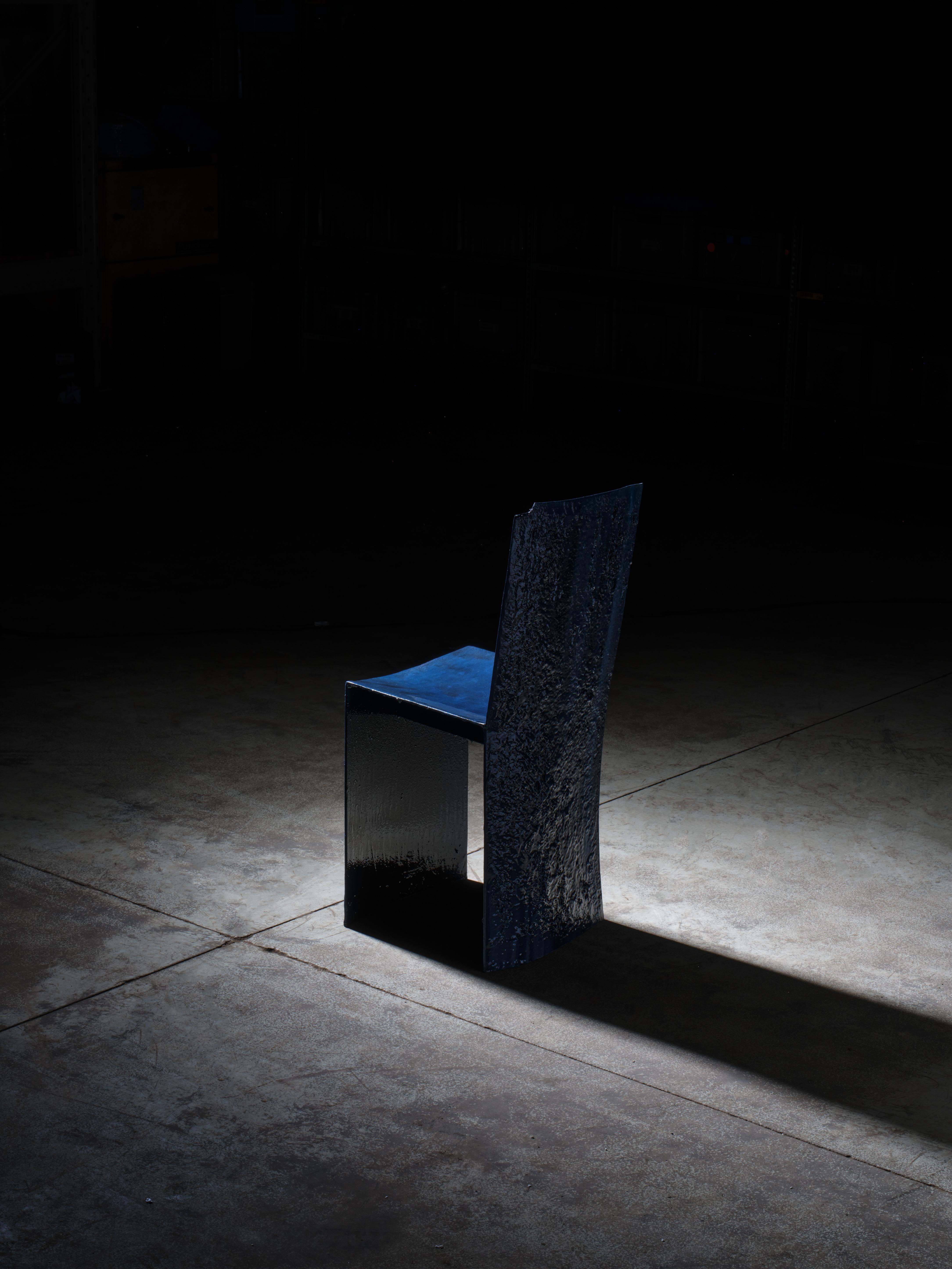 Silla contemporánea única Nocturne Shell Acero en venta