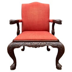 Stunning Late 19th Century Carved Mahogany Gainsborough Armchair