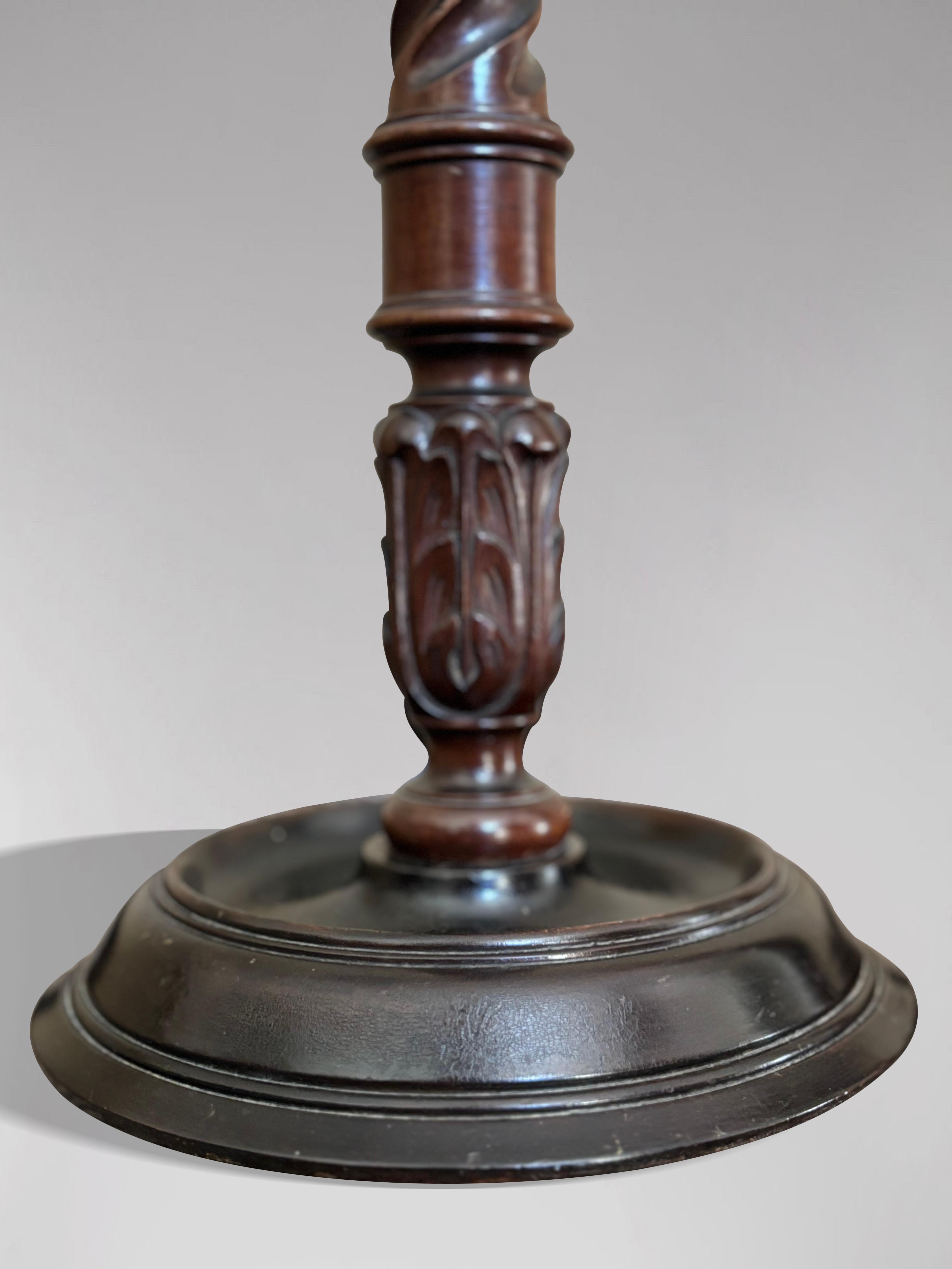William IV Tall Pair of Early 19th Century Mahogany & Brass Scottish Candlesticks For Sale