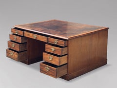 18th Century George III Period Mahogany Partners Desk