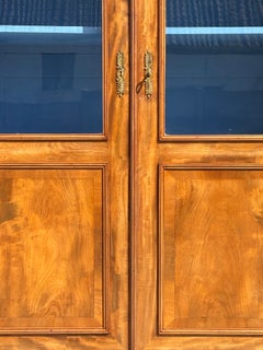 19th Century french Louis Philippe Walnut 4-Door Breakfront Bookcase