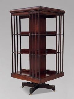 19th Century Victorian Period Tall Mahogany Revolving Bookcase