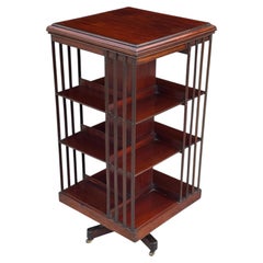19th Century Victorian Period Tall Mahogany Revolving Bookcase