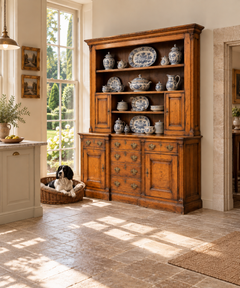 Early 19th Century Georgian Oak Dresser Base with Plate Rack