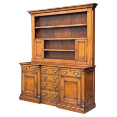 Early 19th Century Georgian Oak Dresser Base with Plate Rack